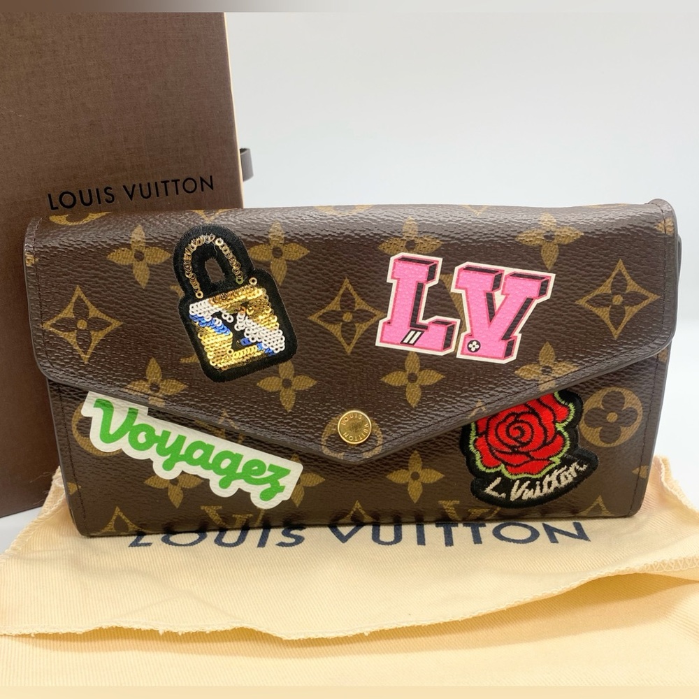 LOUIS VUITTON Limited Edition Monogram Travel Patches Sarah Wallet